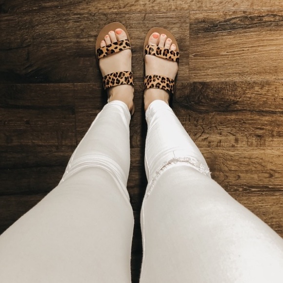 j crew easy summer slide sandals calf hair - Picture 2 of 6